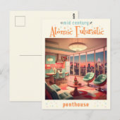 Atomic Futuristic Penthouse Apartment Briefkaart (Voorkant / Achterkant)