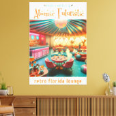 Atomic Futuristic Retro Florida Lounge Canvas Afdruk (Insitu (Woonkamer))