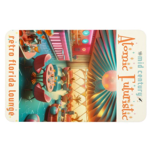 Atomic Futuristic Retro Florida Lounge Magneet (Horizontaal)