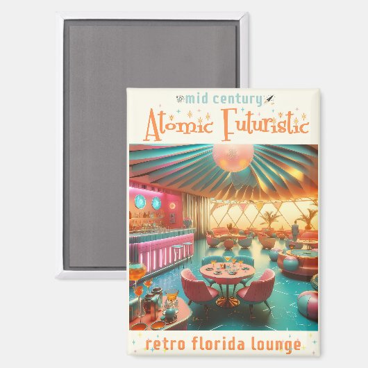 Atomic Futuristic Retro Florida Lounge Magneet (Voorkant / Achterkant)