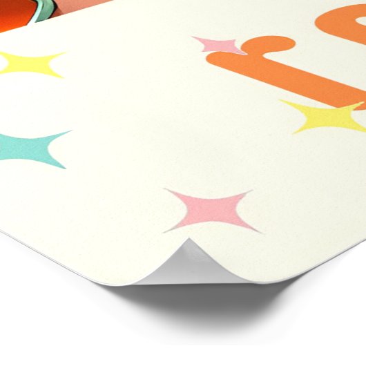 Atomic Futuristic Retro Florida Lounge Poster (Hoek)