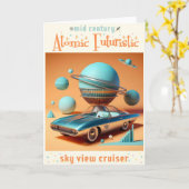 Atomic Futuristic Sky Uitzicht Cruiser Car Kaart (Gele Bloem)