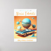 Atomic Futuristic Sky View Cruiser Car  Canvas Afdruk (Voorkant)