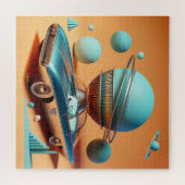 Atomic Futuristic Sky View Cruiser Car  Legpuzzel (Horizontaal)