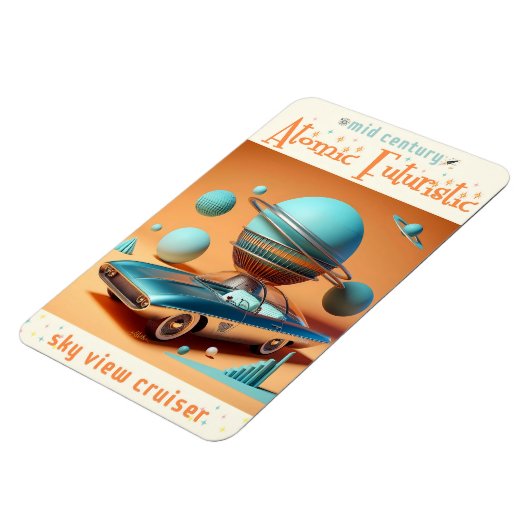 Atomic Futuristic Sky View Cruiser Car  Magneet (Linkerzijde)