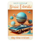 Atomic Futuristic Sky View Cruiser Car  Magneet (Verticaal)