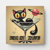 Atomic Futuristic Space Age Black Cat Martini Fotoplaat (Voorkant)