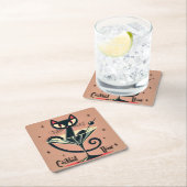 Atomic Futuristic Space Age Black Cat Martini Kartonnen Onderzetters (Insitu)