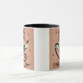 Atomic Futuristic Space Age Black Cat Martini Mok (Midden)