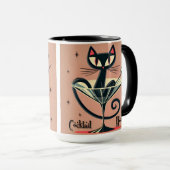 Atomic Futuristic Space Age Black Cat Martini Mok (Voorkant rechts)