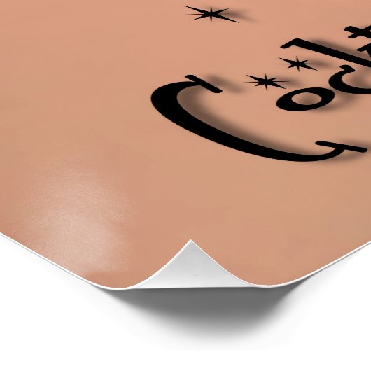 Atomic Futuristic Space Age Black Cat Martini Perfect Poster (Hoek)