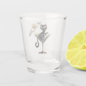 Atomic Futuristic Space Age Black Cat Martini Shot Glas (Achterkant)