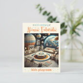 Atomic Futuristic Space Age Kids Playroom Briefkaart (Staand voorkant)