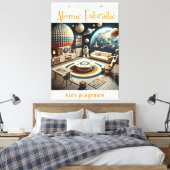 Atomic Futuristic Space Age Kids Playroom Canvas Afdruk (Insitu (Slaapkamer))