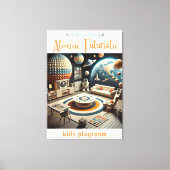 Atomic Futuristic Space Age Kids Playroom Canvas Afdruk (Voorkant)