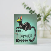 Atomic Futuristic The Leaping Cat Lounge Briefkaart (Staand voorkant)