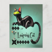 Atomic Futuristic The Leaping Cat Lounge Briefkaart (Voorkant)
