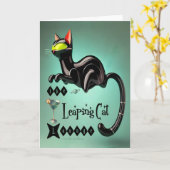 Atomic Futuristic The Leaping Cat Lounge Kaart (Gele Bloem)