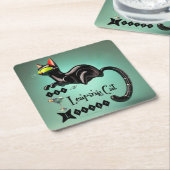 Atomic Futuristic The Leaping Cat Lounge Kartonnen Onderzetters (Schuin)