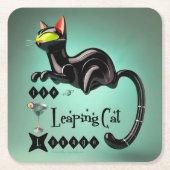 Atomic Futuristic The Leaping Cat Lounge Kartonnen Onderzetters (Voorkant)