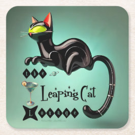 Atomic Futuristic The Leaping Cat Lounge Kartonnen Onderzetters
