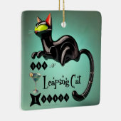 Atomic Futuristic The Leaping Cat Lounge Keramisch Ornament (Rechts)