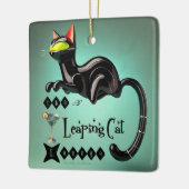 Atomic Futuristic The Leaping Cat Lounge Keramisch Ornament (Links)