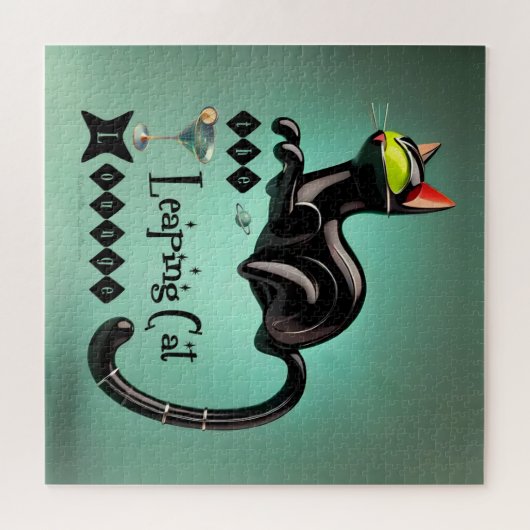 Atomic Futuristic The Leaping Cat Lounge Legpuzzel (Horizontaal)