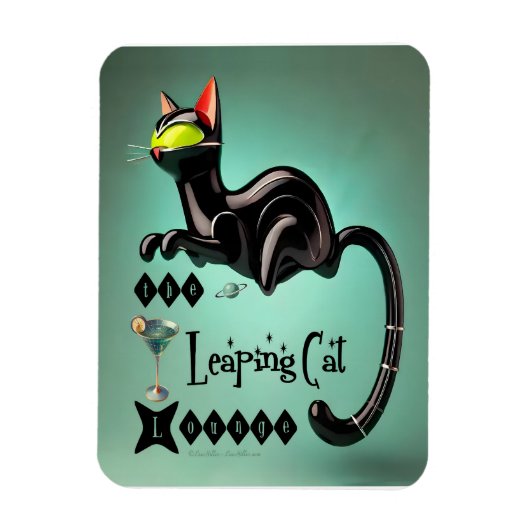 Atomic Futuristic The Leaping Cat Lounge Magneet (Verticaal)