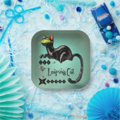 Atomic Futuristic The Leaping Cat Lounge Papieren Bordje (Feest)