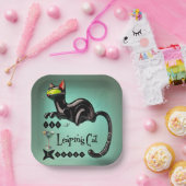 Atomic Futuristic The Leaping Cat Lounge Papieren Bordje (Feest)