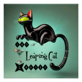 Atomic Futuristic The Leaping Cat Lounge Perfect Poster (Voorkant)
