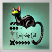 Atomic Futuristic The Leaping Cat Lounge Poster (Voorkant)