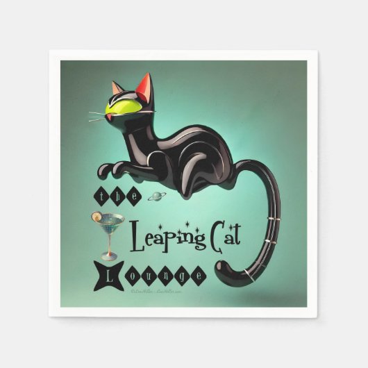 Atomic Futuristic The Leaping Cat Lounge Servet (Voorkant)