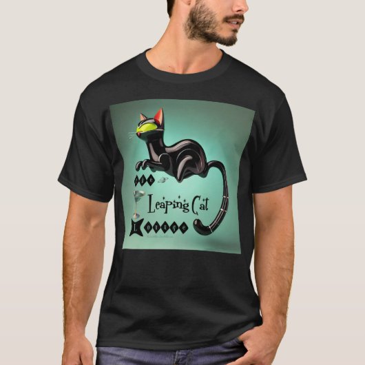 Atomic Futuristic The Leaping Cat Lounge T-shirt (Voorkant)