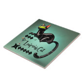 Atomic Futuristic The Leaping Cat Lounge Tegeltje (Zijkant)