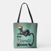 Atomic Futuristic The Leaping Cat Lounge Tote Bag (Achterkant)