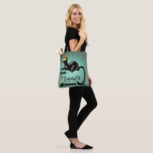 Atomic Futuristic The Leaping Cat Lounge Tote Bag (Op model)