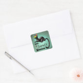 Atomic Futuristic The Leaping Cat Lounge Vierkante Sticker (Envelop)