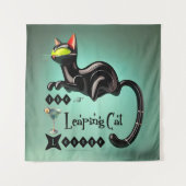 Atomic Futuristic The Leaping Cat Lounge Wandkleed (Voorkant)