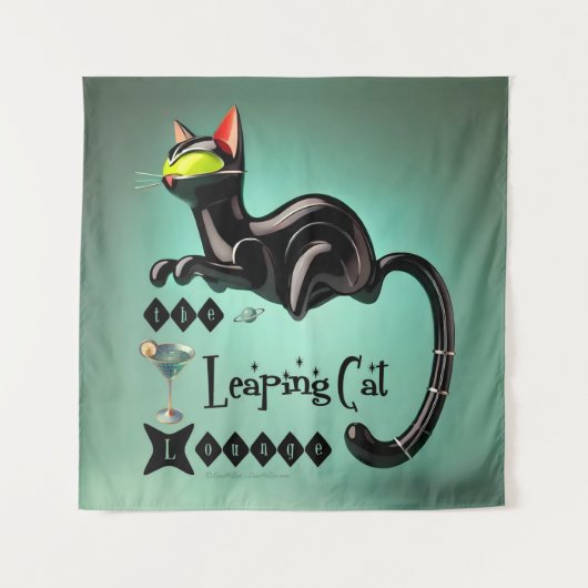 Atomic Futuristic The Leaping Cat Lounge Wandkleed (Voorkant)
