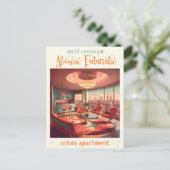 Atomic Futuristic Urban Apartment Briefkaart (Staand voorkant)