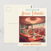 Atomic Futuristic Urban Apartment Briefkaart (Voorkant / Achterkant)