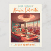 Atomic Futuristic Urban Apartment Briefkaart (Voorkant)