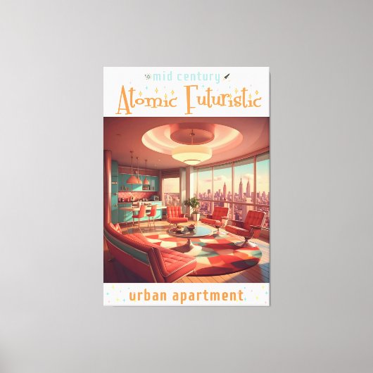 Atomic Futuristic Urban Apartment Canvas Afdruk (Voorkant)