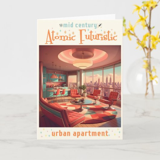Atomic Futuristic Urban Apartment Kaart (Gele Bloem)