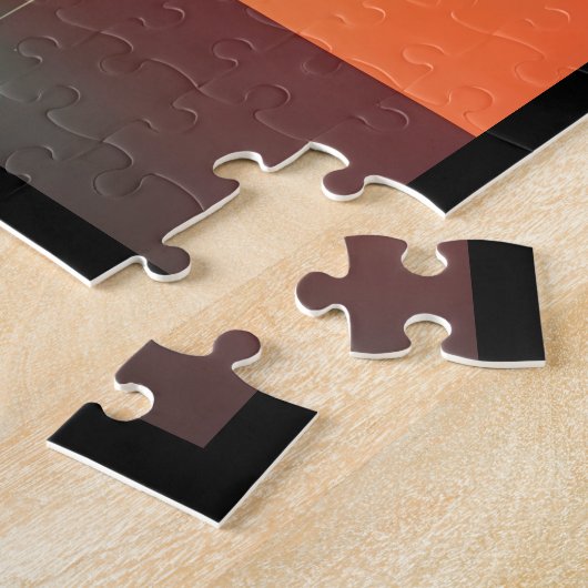 Atomic futuristische kosmische zwarte kat cocktail legpuzzel (Zijkant)