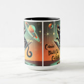 Atomic futuristische kosmische zwarte kat cocktail mok (Midden)