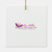 Atomic futuristische kosmische zwarte kat in het m keramisch ornament (Achterkant)