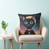 Atomic futuristische kosmische zwarte kat in het m kussen (Stoel)